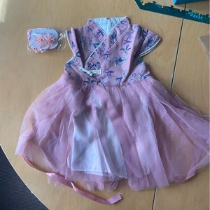 NEW Beautiful Chinese dress pink and white 3T